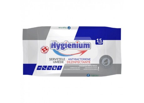 Hygienium servetele umede antibacteriene dezinfectante - 15 buc